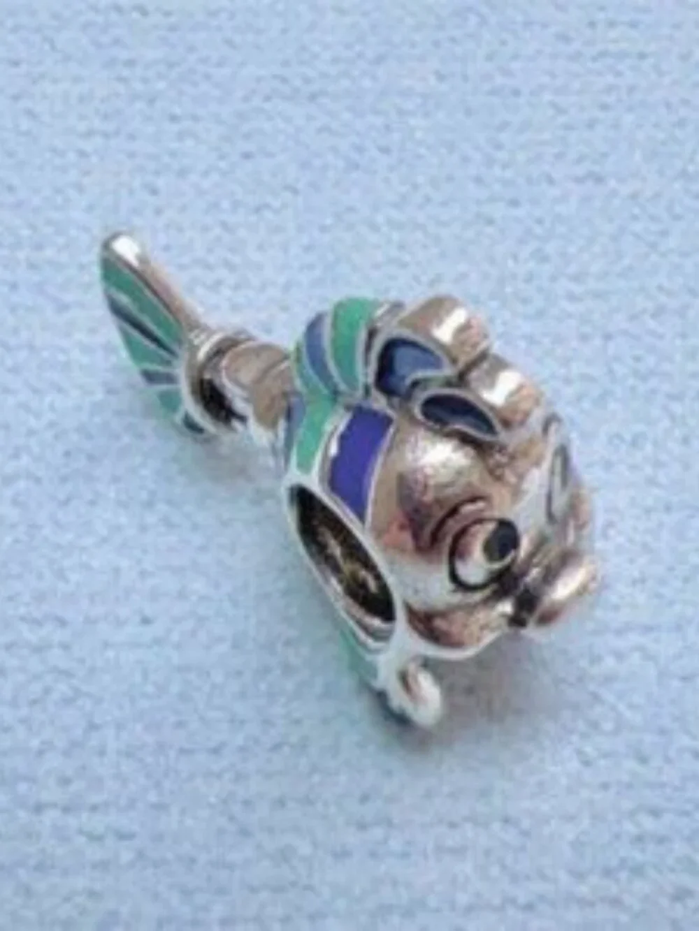 The Little Mermaid Flounder Charm, Charm Fit Pandora Bracelet S925 Silver